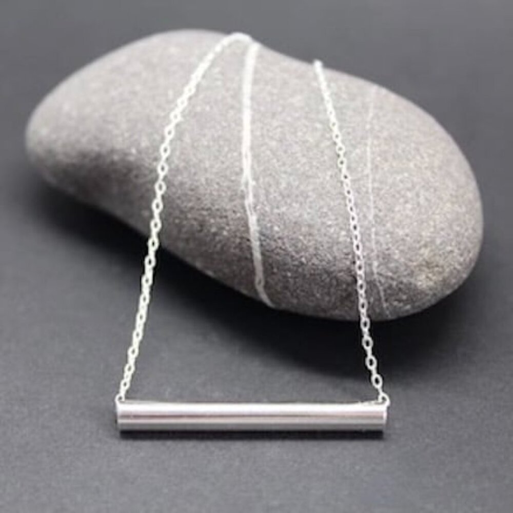 Women's Fashion Silver Tone Cable Link Chain Shell Bar Pendant Necklace Jewelry